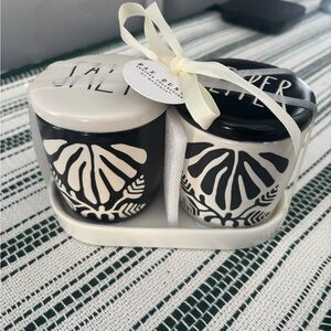 Rae Dunn Black and White Salt & Pepper Shaker Set